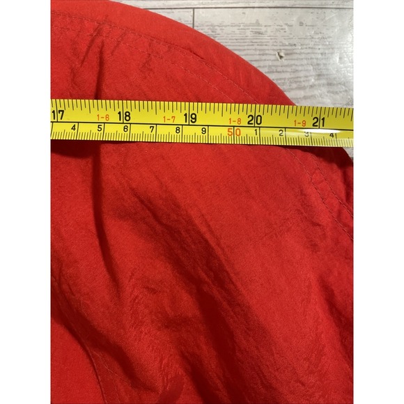 Vintage Raincoat Braefair Nylon Red Orange Bright Long Jacket Trench EUC Zipper - Picture 7 of 10